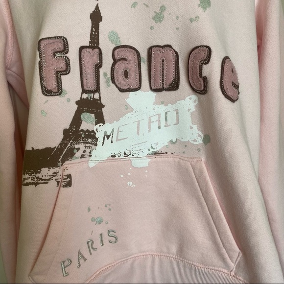 Maurices Metro Paris France Pink Long Sleeve Hoodie - Picture 2 of 7